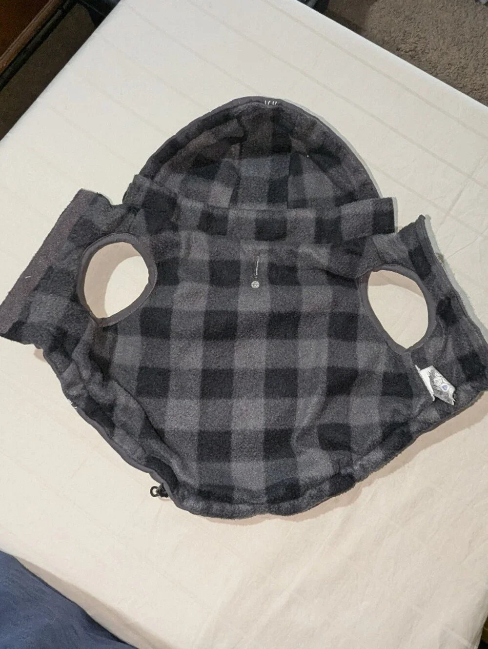LuvGear Hooded Puffer Dog Jacket Grey White Moose